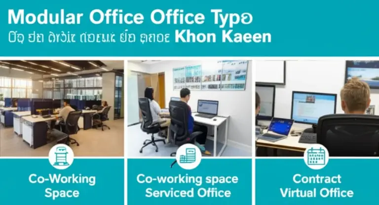ทำความเข้าใจประเภทและข้อดีของออฟฟิศสำเร็จรูปในขอนแก่น (Co-working, Serviced Office, Virtual Office) รวมค่าใช้จ่ายและระยะสัญญาที่เหมาะกับธุรกิจท้องถิ่น