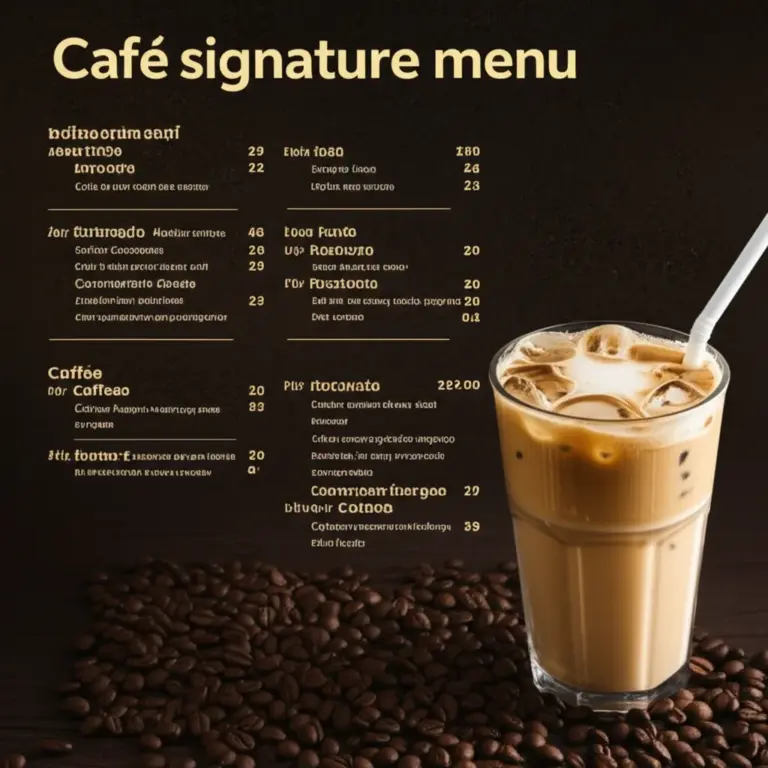 เมนูแนะนำและราคา — เมนูซิกเนเจอร์ กาแฟเย็น/ร้อน เบเกอรี่สำหรับสายคาเฟ่ และตัวเลือกสำหรับคนไม่ดื่มกาแฟ