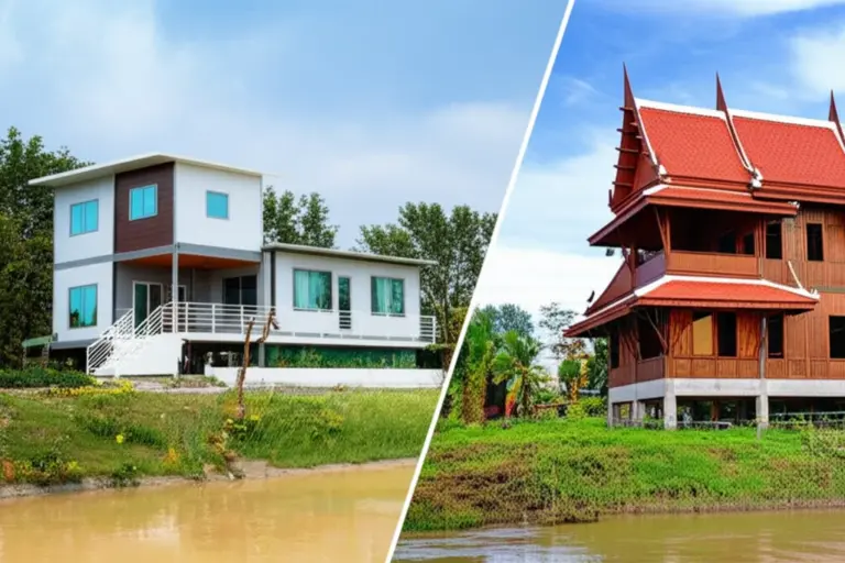 ทำความเข้าใจบ้านน็อคดาวน์ในมุกดาหาร: ประเภท ข้อดี-ข้อเสีย และการเปรียบเทียบกับบ้านก่อสร้างประจำที่