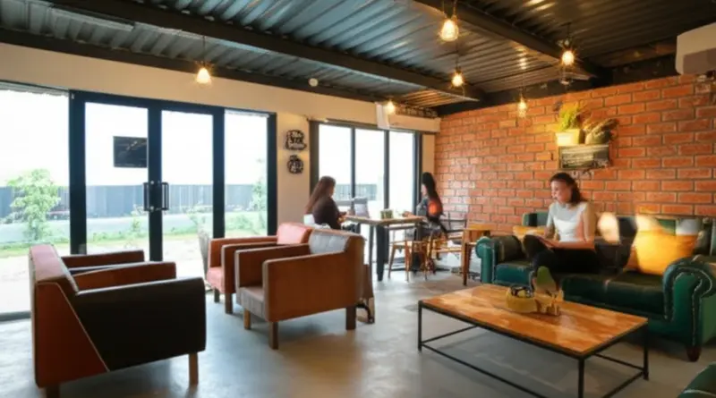 ร้านกาแฟน็อคดาวน์ มุกดาหาร — บรรยากาศและคอนเซ็ปต์ร้าน เหมาะกับใครบ้างและมีมุมถ่ายรูปจุดเด่นอะไร