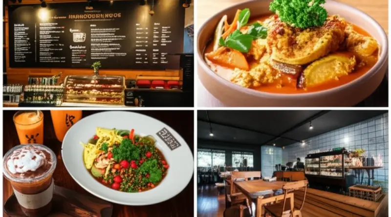 เมนูแนะนำและเครื่องดื่มพิเศษของร้านกาแฟน็อคดาวน์ มุกดาหาร รวมทั้งเมนูท้องถิ่นและราคาประมาณการณ์