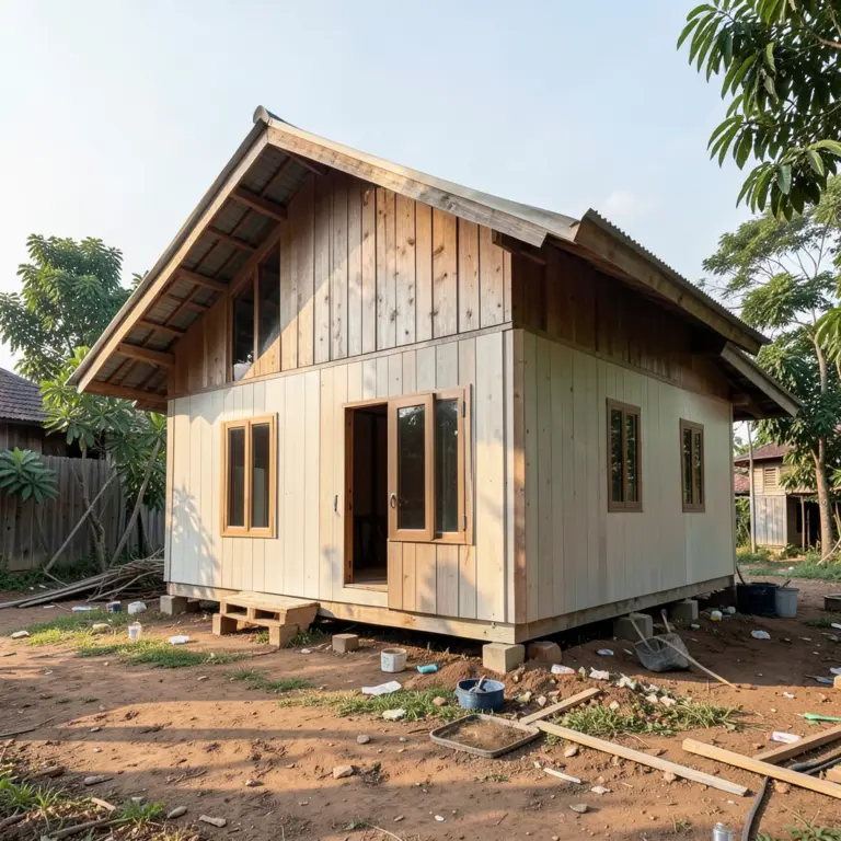 บ้านน็อคดาวน์ราคาถูกพร้อมสร้างในอุดรธานี
